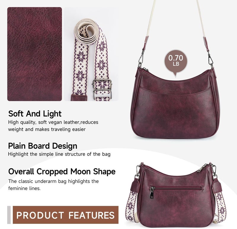 APHISON Trendy Leather Crossbody Purse with Adjustable Strap, Women's Shoulder Handbag - Image 5